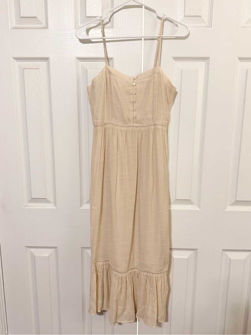 Love Tree Beige Midi Sundress with Spaghetti Straps